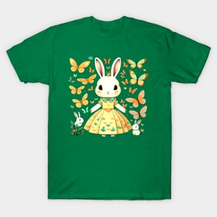 Bunny Girl Among Butterflies T-Shirt